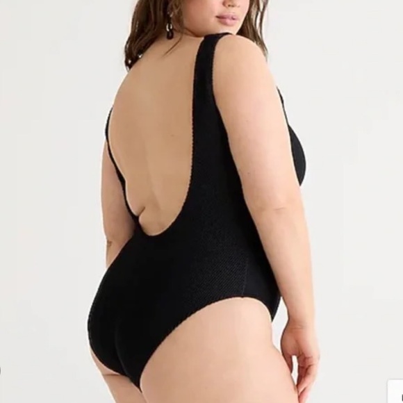 NWOT J.Crew Scrunchie classic scoopneck one-piece swimsuit size 12 - Picture 3 of 7